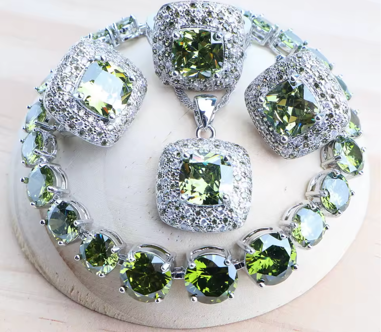 Women’s 925 Sterling Silver Bridal Jewelry Set