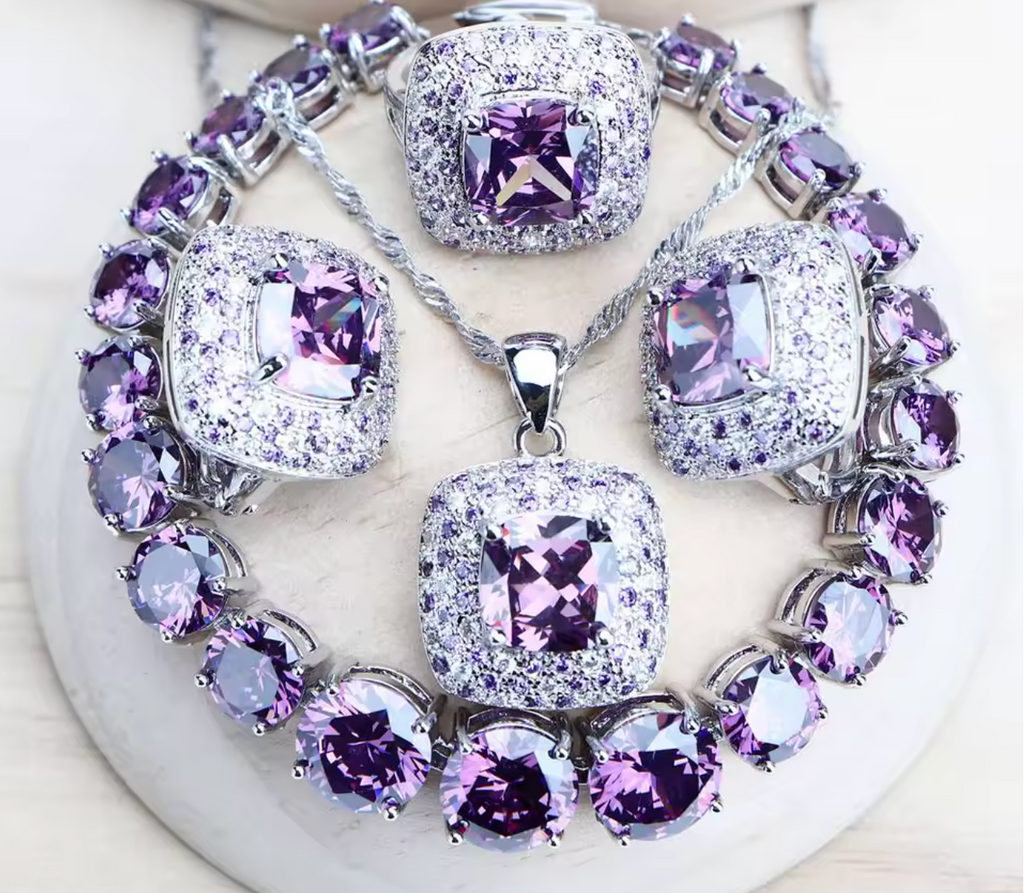Women’s 925 Sterling Silver Bridal Jewelry Set