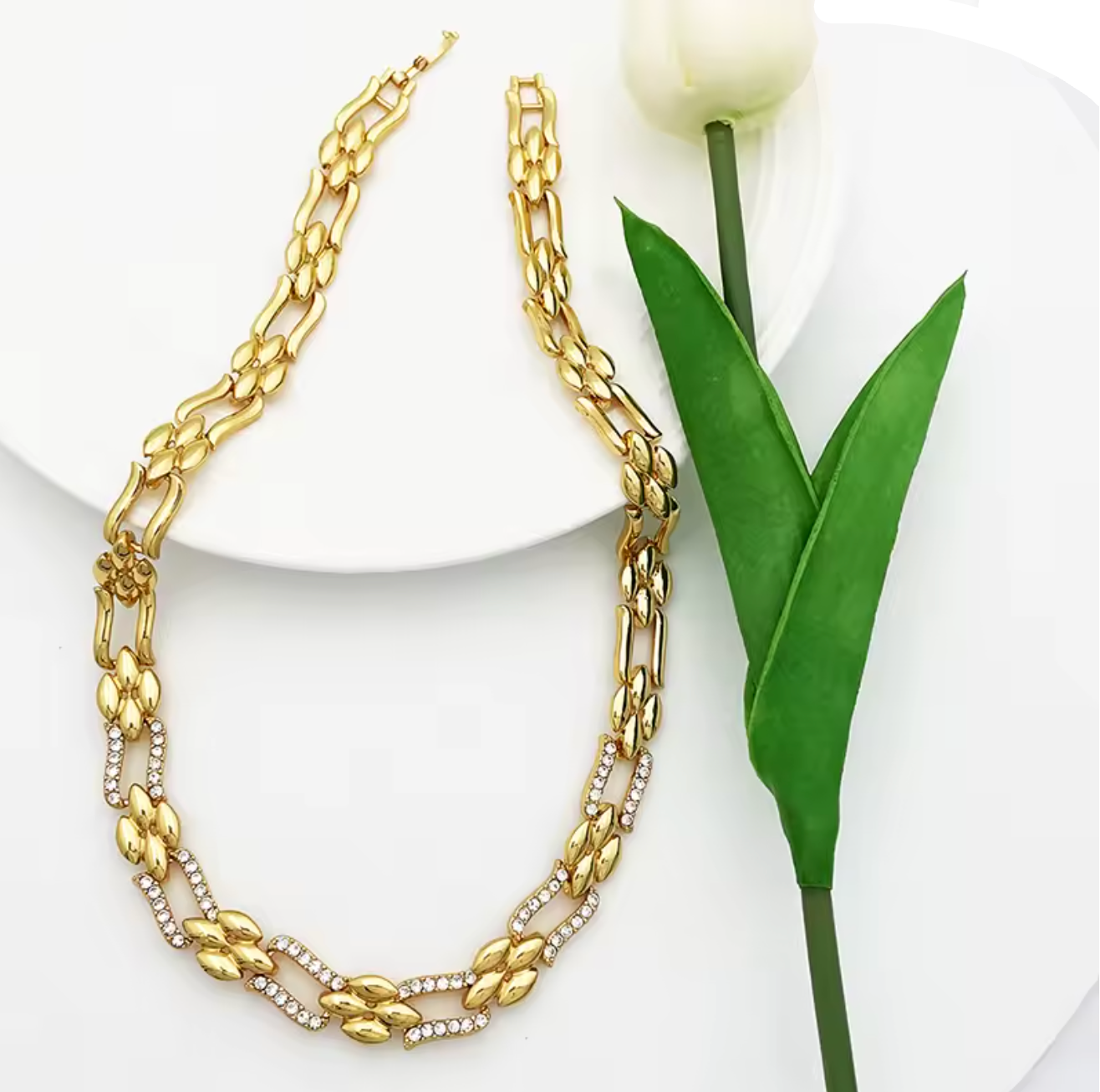 Dubai Gold Color Cuban Jewelry Set for Women