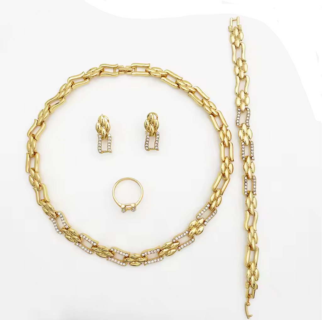 Dubai Gold Color Cuban Jewelry Set for Women