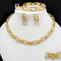 Dubai Gold Color Cuban Jewelry Set for Women