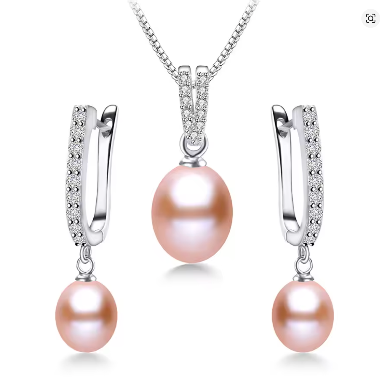 Horseshoe 8–9mm Pearl Earrings & 45cm Pendant Necklace