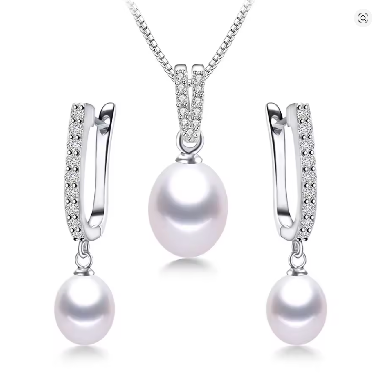 Horseshoe 8–9mm Pearl Earrings & 45cm Pendant Necklace