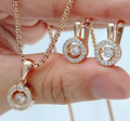 Natural Zircon Geometric Ring, Earrings & Necklace for Women
