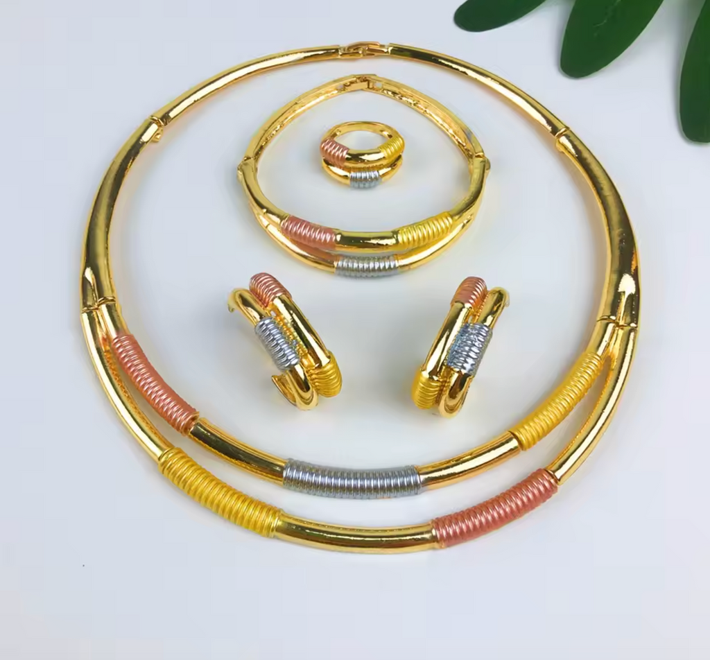 Natural Zircon Geometric Jewelry Set