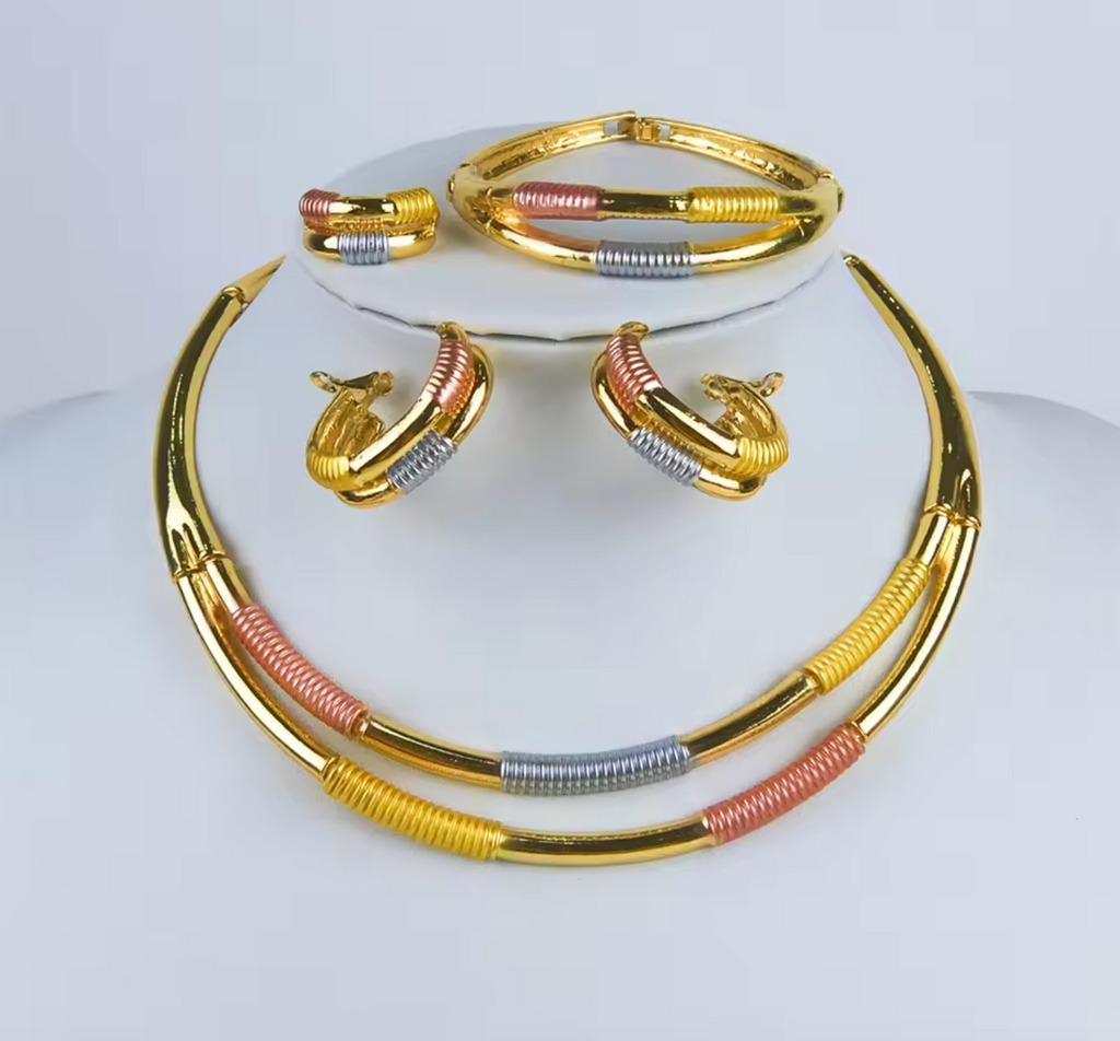 Natural Zircon Geometric Jewelry Set