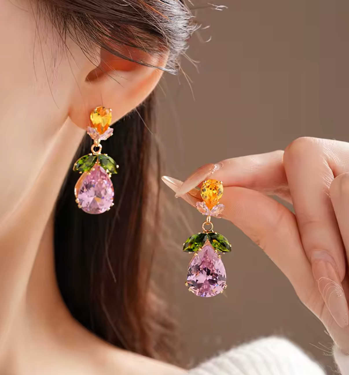 Colorful Zircon Rhinestone Jewelry Set for Women