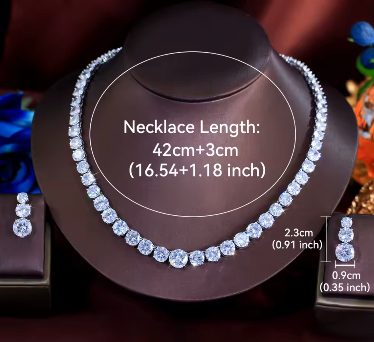 Glittering Cubic Zirconia Tennis Jewelry Set for Women
