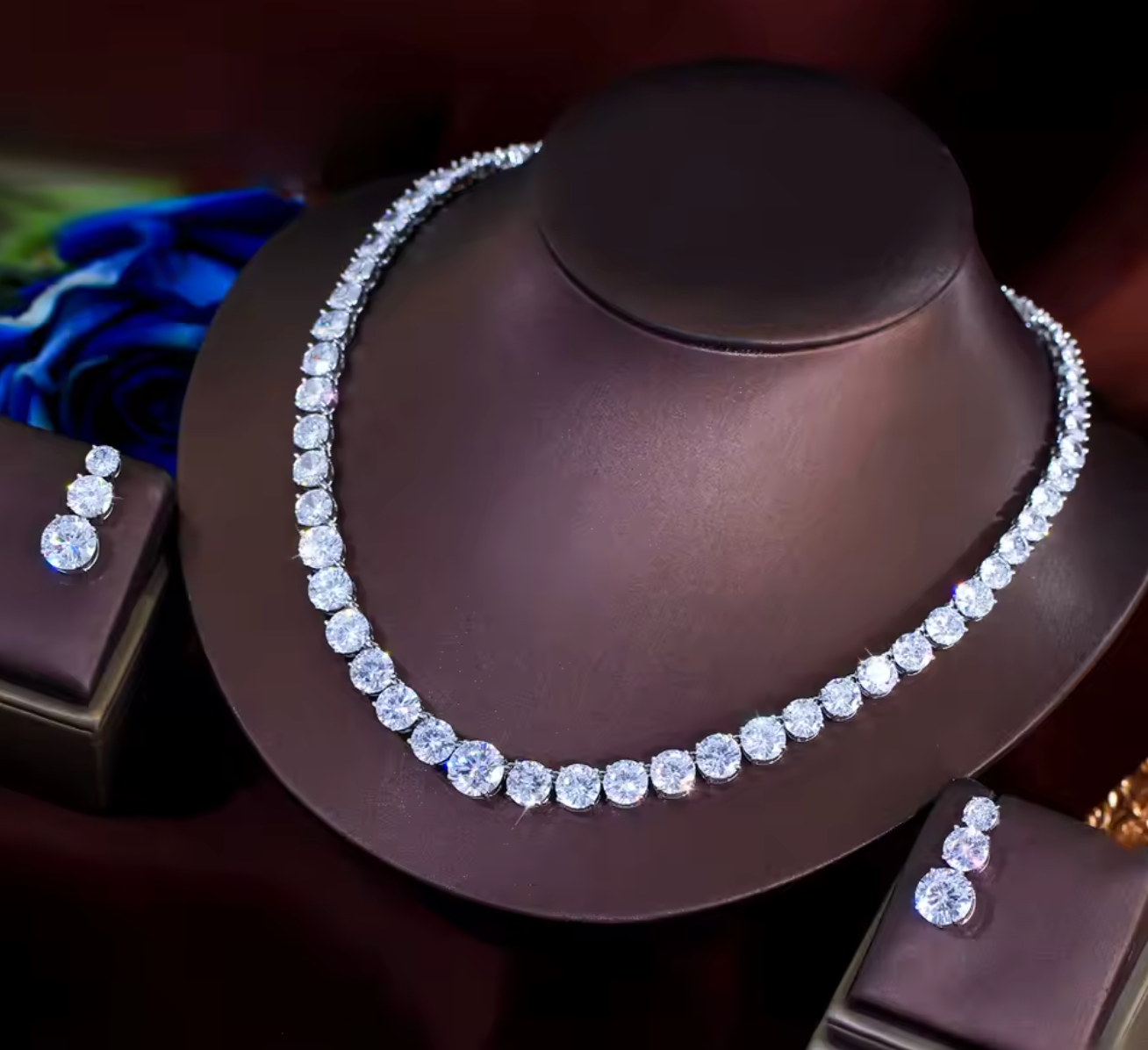 Glittering Cubic Zirconia Tennis Jewelry Set for Women
