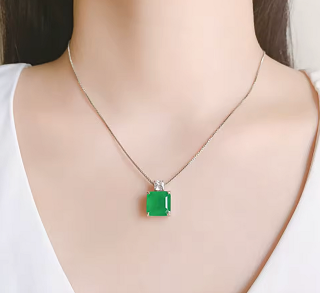 Luxury Simulation Emerald Gemstone Jewelry Set for Women
