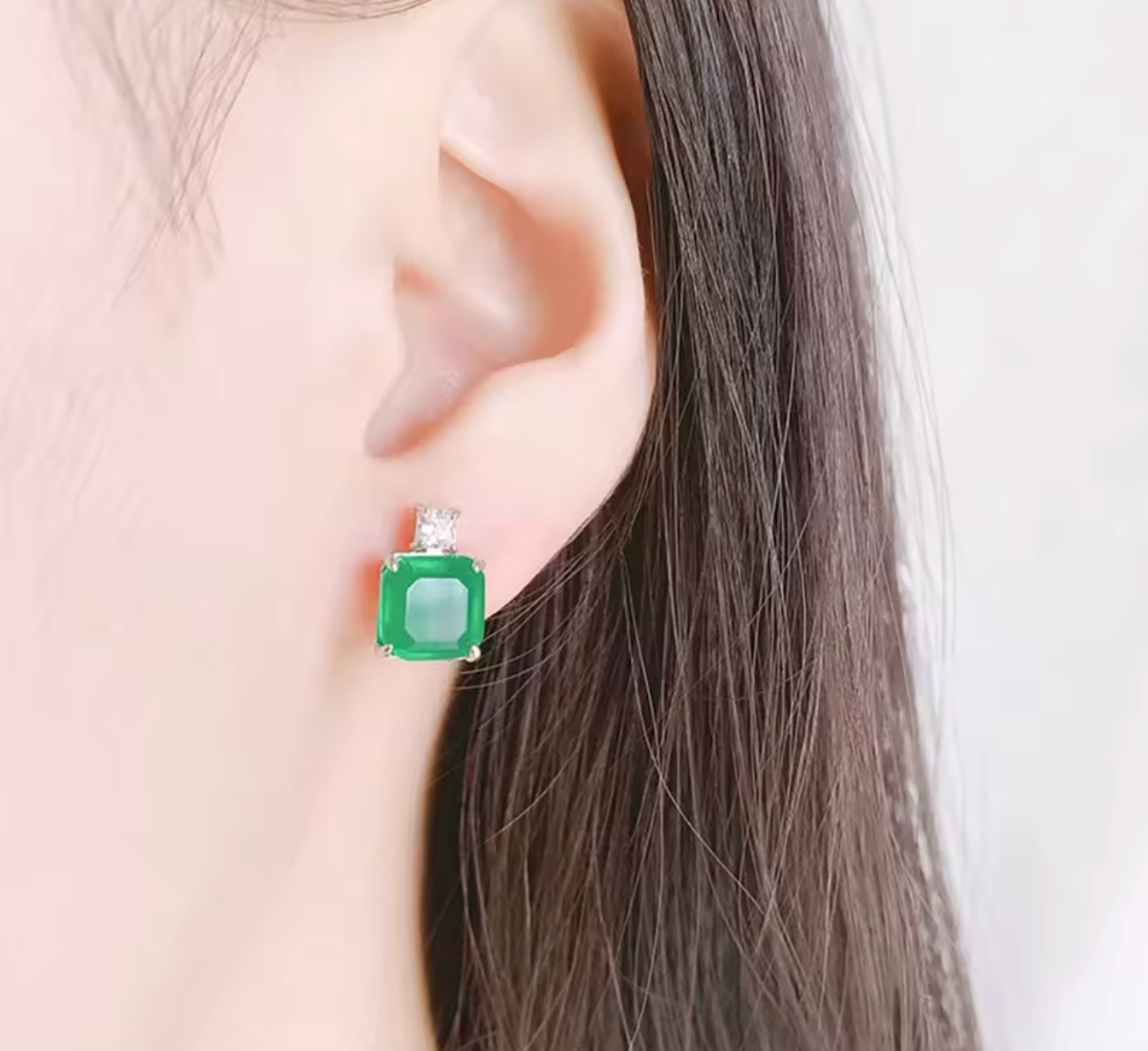 Luxury Simulation Emerald Gemstone Jewelry Set for Women