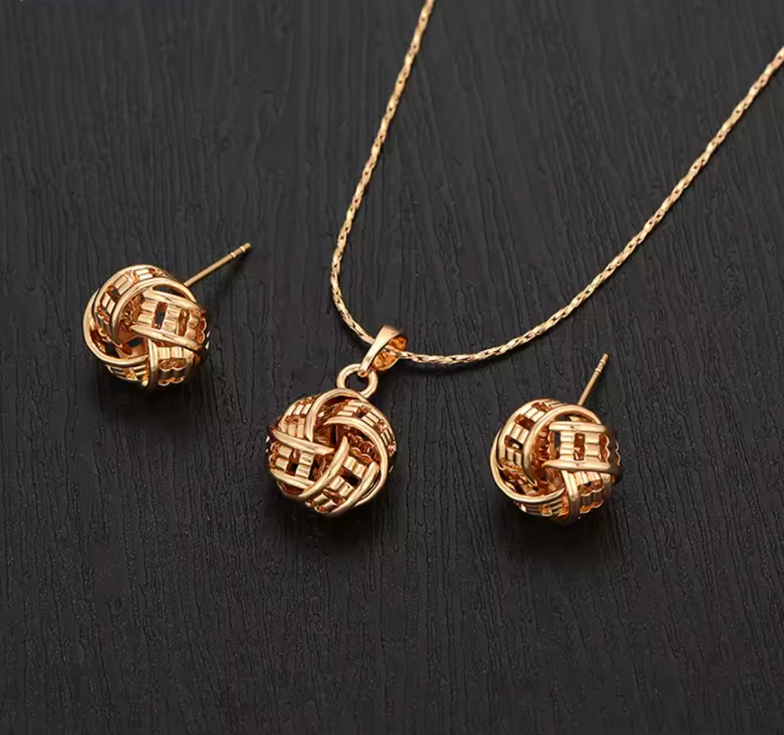 Copper Alloy Charm Jewelry Set for Women & Girls