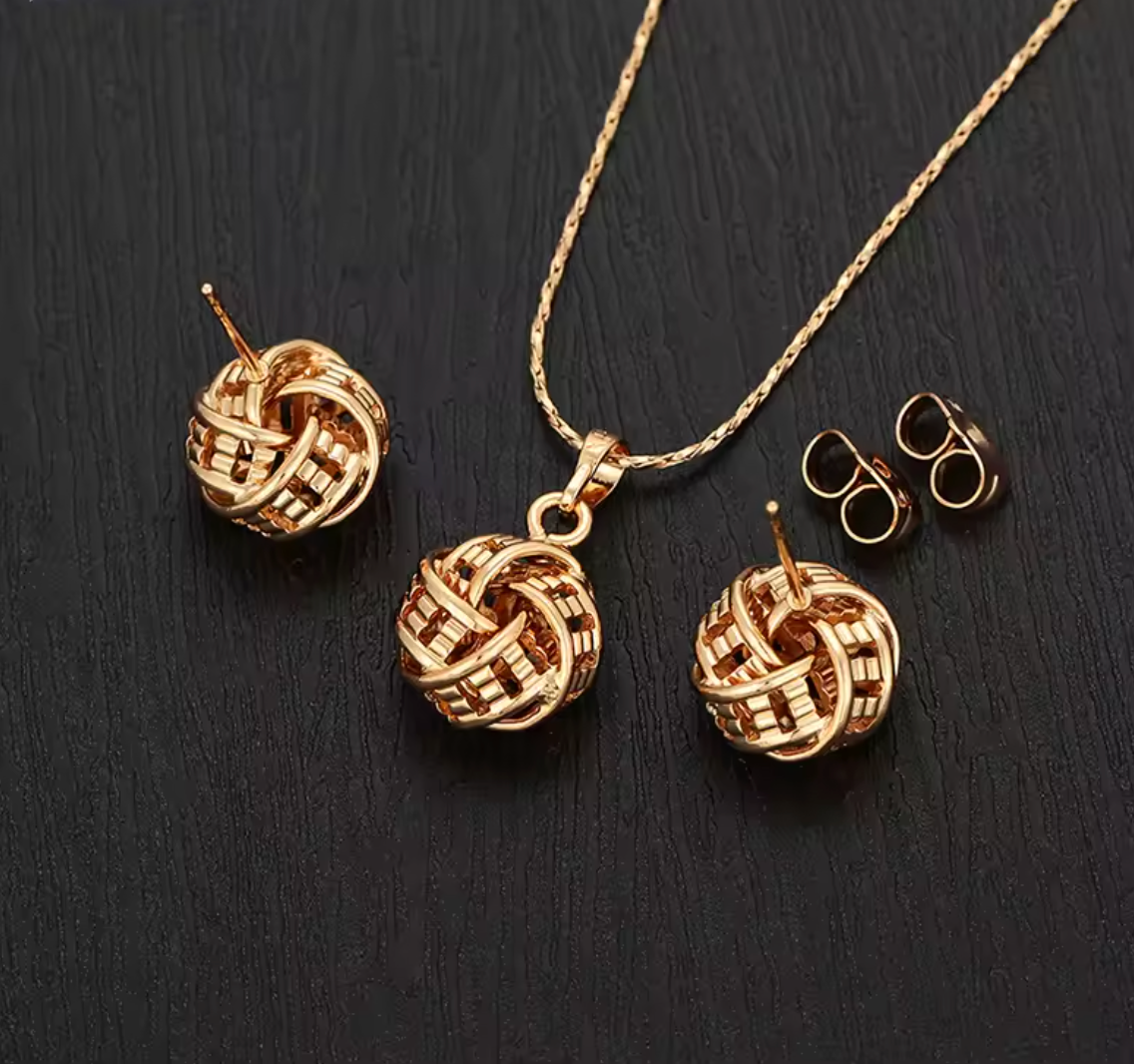 Copper Alloy Charm Jewelry Set for Women & Girls