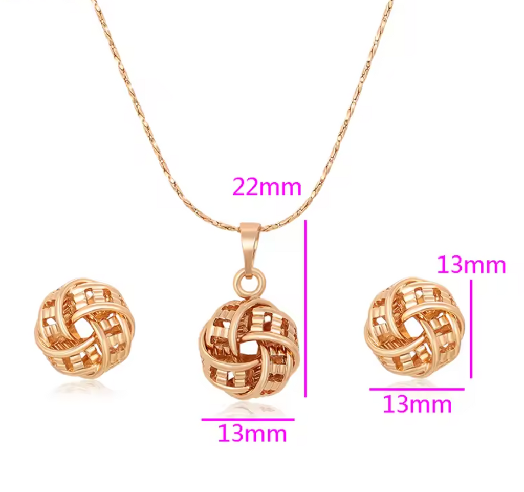 Copper Alloy Charm Jewelry Set for Women & Girls