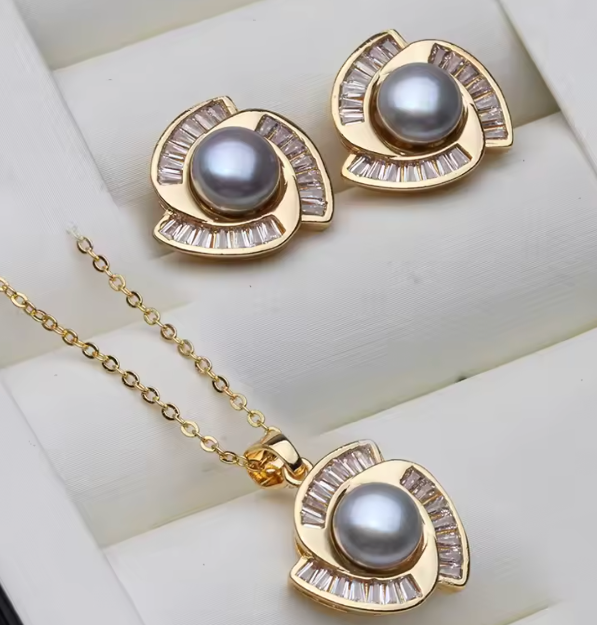 Real Natural Freshwater Pearl Jewelry Set for Women