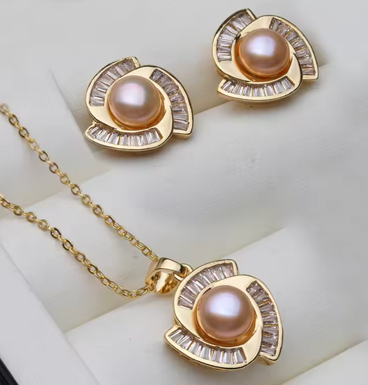 Real Natural Freshwater Pearl Jewelry Set for Women