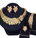 18K Gold Plated African Flower Jewelry Set