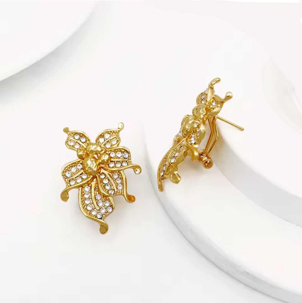 18K Gold Plated African Flower Jewelry Set