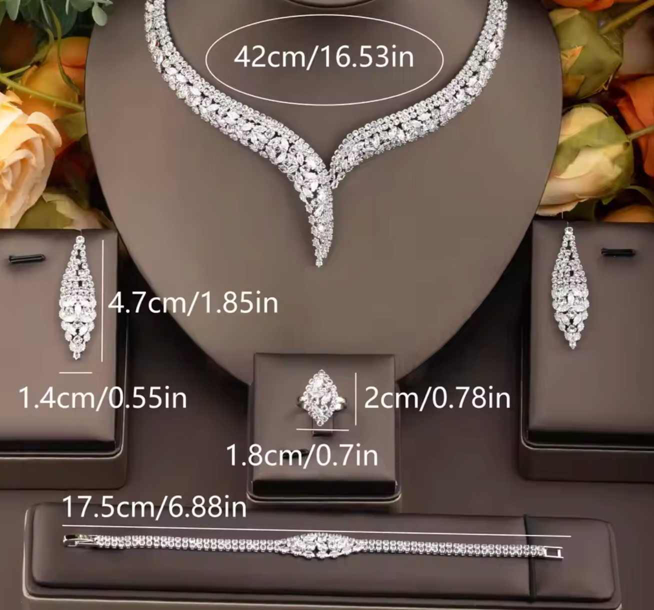 Luxury Geometric Cubic Zirconia Jewelry Set for Women