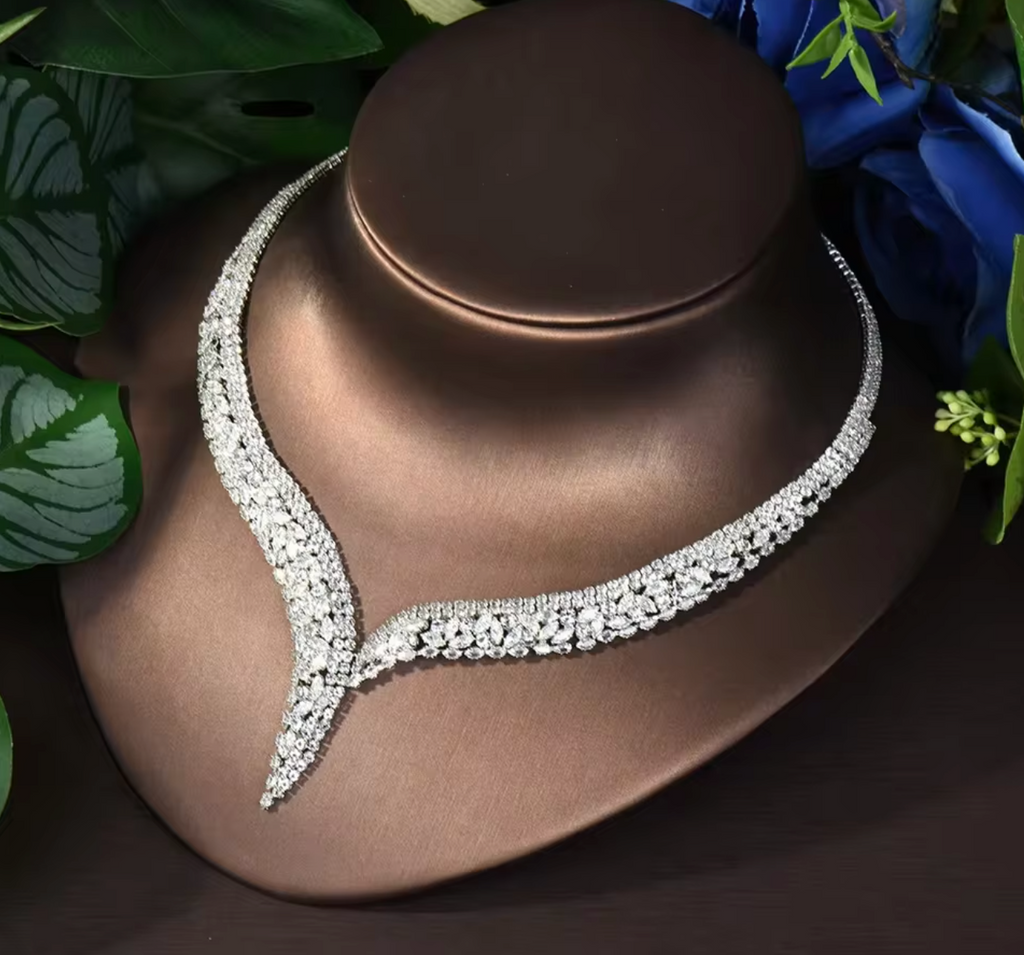 Luxury Geometric Cubic Zirconia Jewelry Set for Women