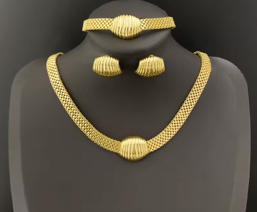 Italian Gold Plated Jewelry Set for Women