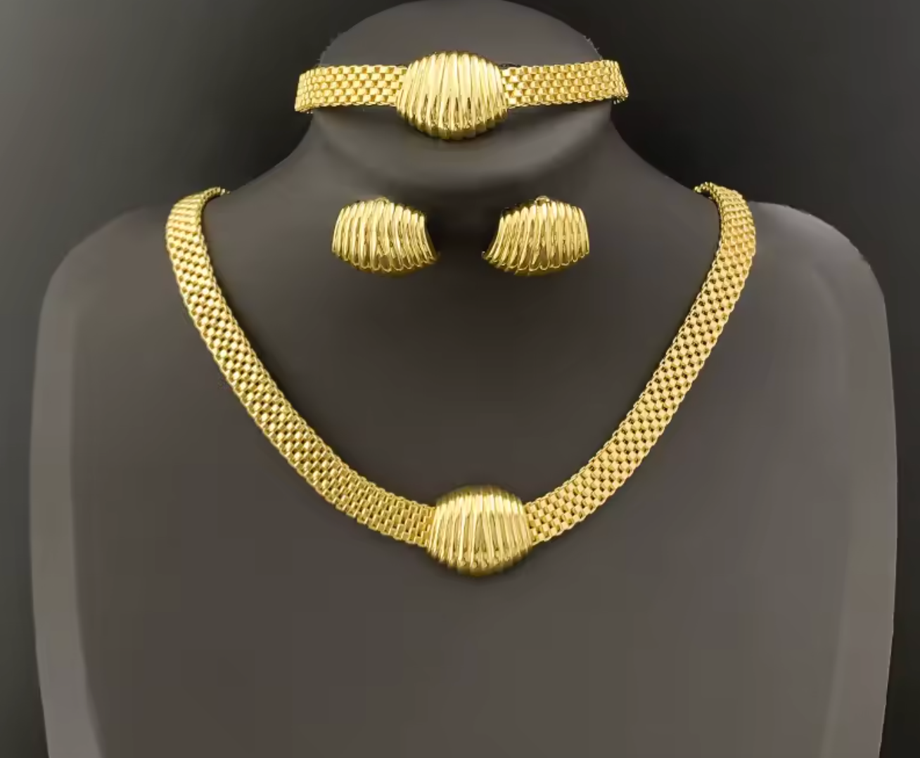 Italian Gold Plated Jewelry Set for Women