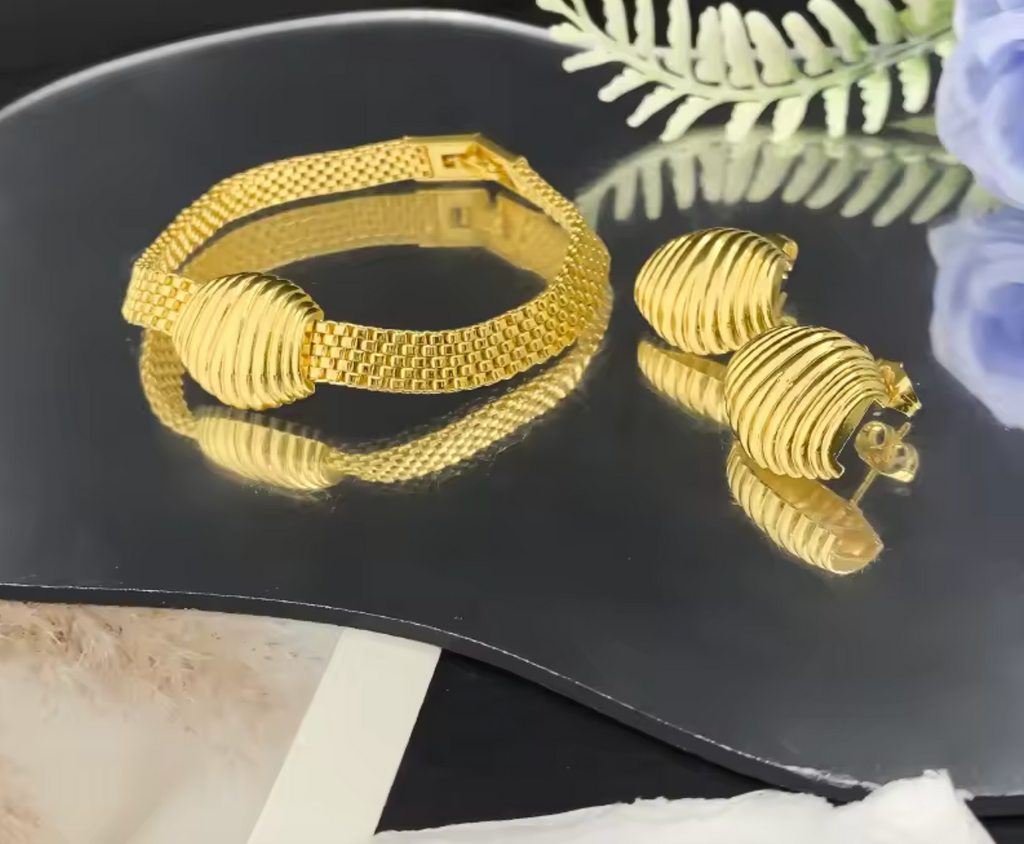 Italian Gold Plated Jewelry Set for Women