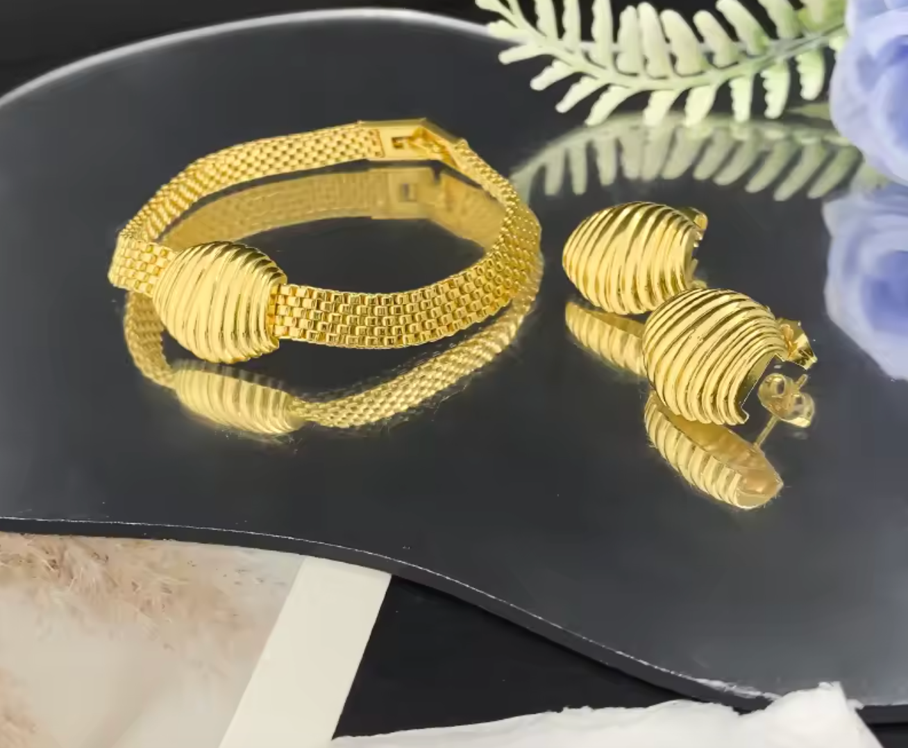 Italian Gold Plated Jewelry Set for Women