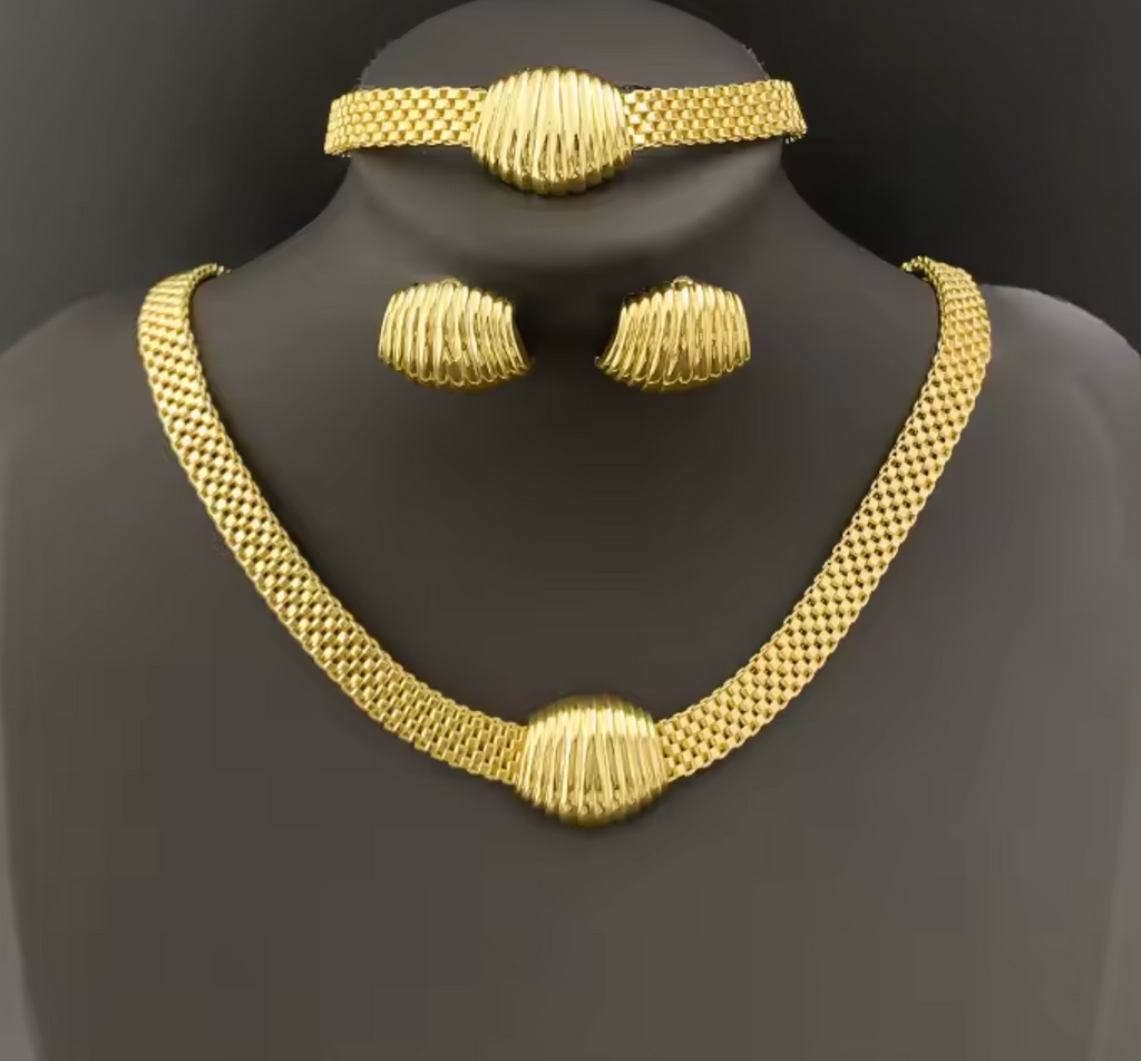 Italian Gold Plated Jewelry Set for Women