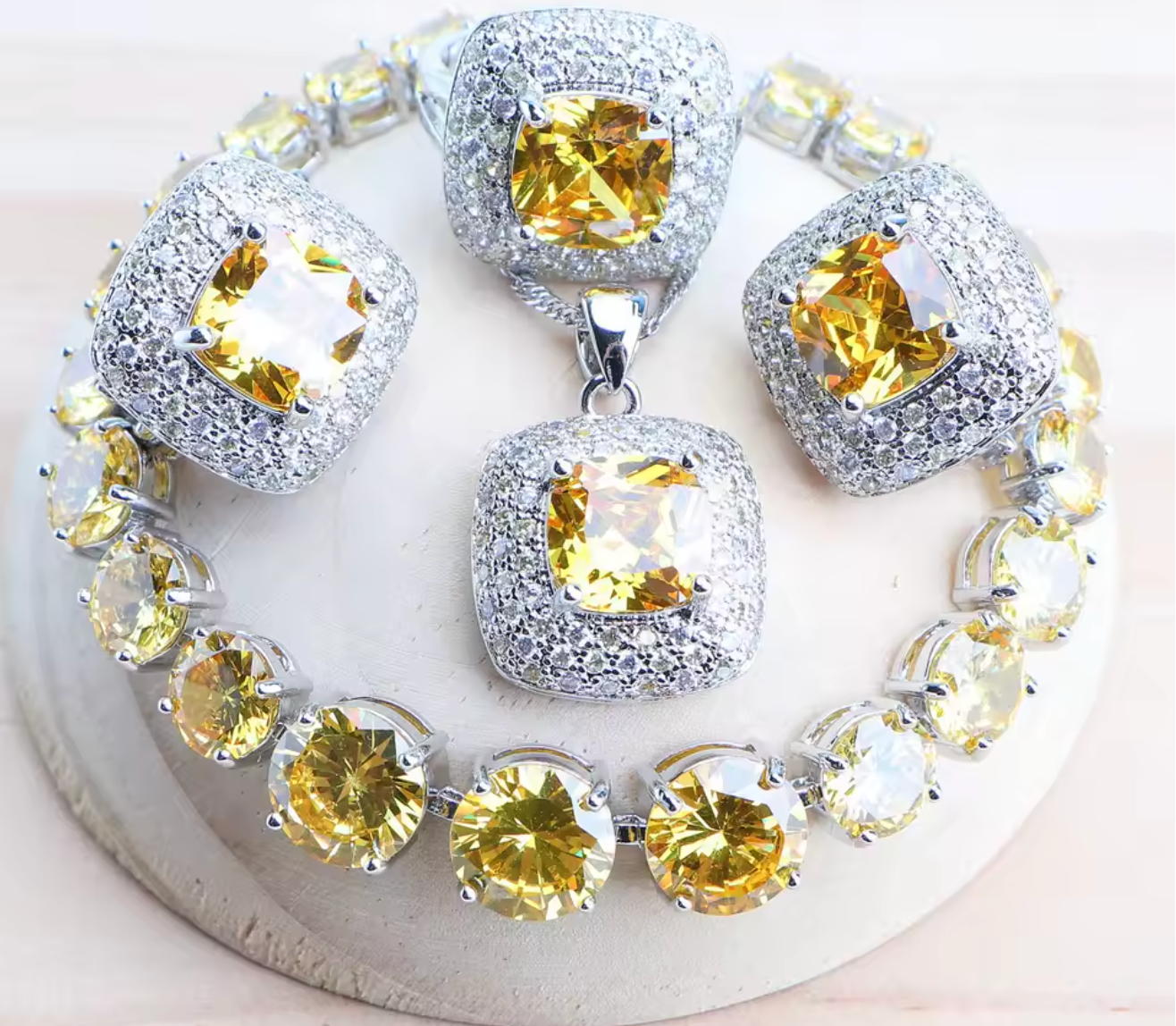 Women’s 925 Sterling Silver Bridal Jewelry Set