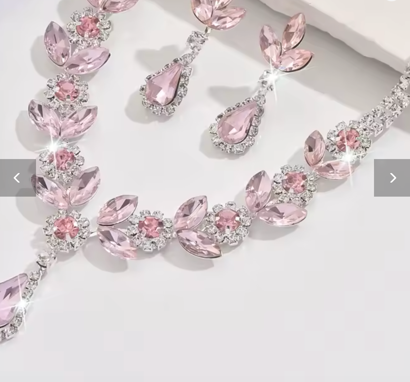 3PCS Purple Shiny Waterdrop Jewelry Set for Women